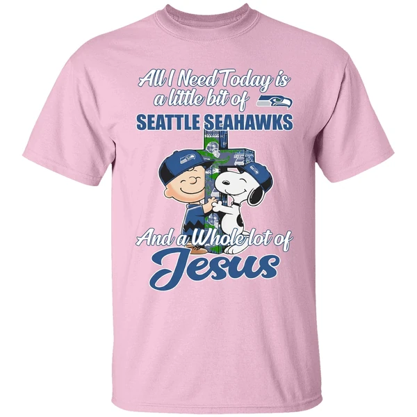 Peanuts All I Need Today Is A Little Bit Of Seattle Seahawks And A Whole Lot Of Jesus Shirt - Image 3