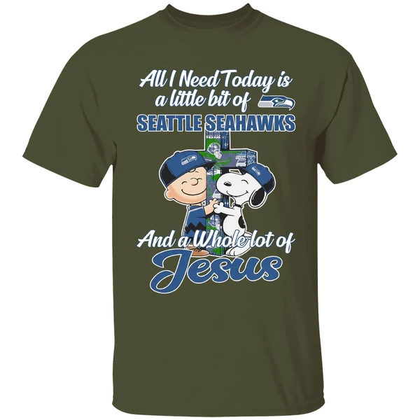 Peanuts All I Need Today Is A Little Bit Of Seattle Seahawks And A Whole Lot Of Jesus Shirt - Image 4