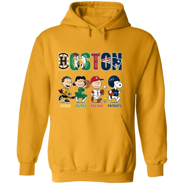Peanuts Boston Sports Teams Bruins Celtics Red Sox And Patriots Hoodie