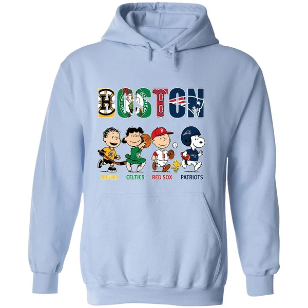 Peanuts Boston Sports Teams Bruins Celtics Red Sox And Patriots Hoodie - Image 4
