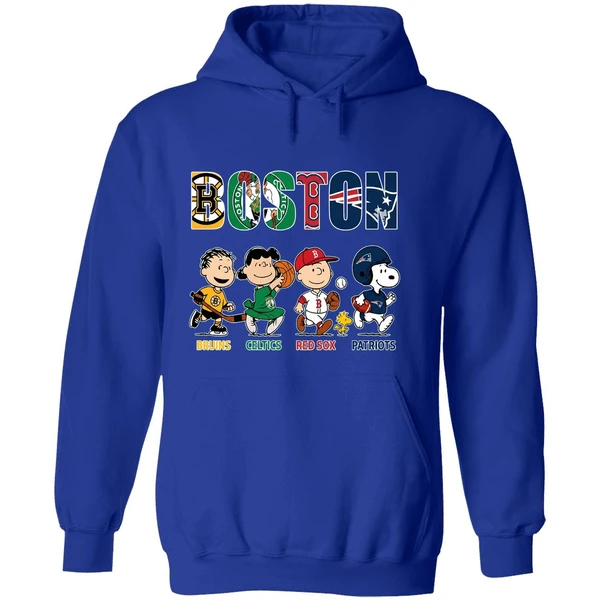 Peanuts Boston Sports Teams Bruins Celtics Red Sox And Patriots Hoodie - Image 7