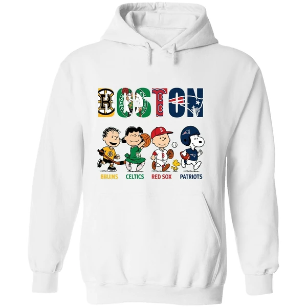 Peanuts Boston Sports Teams Bruins Celtics Red Sox And Patriots Hoodie - Image 8