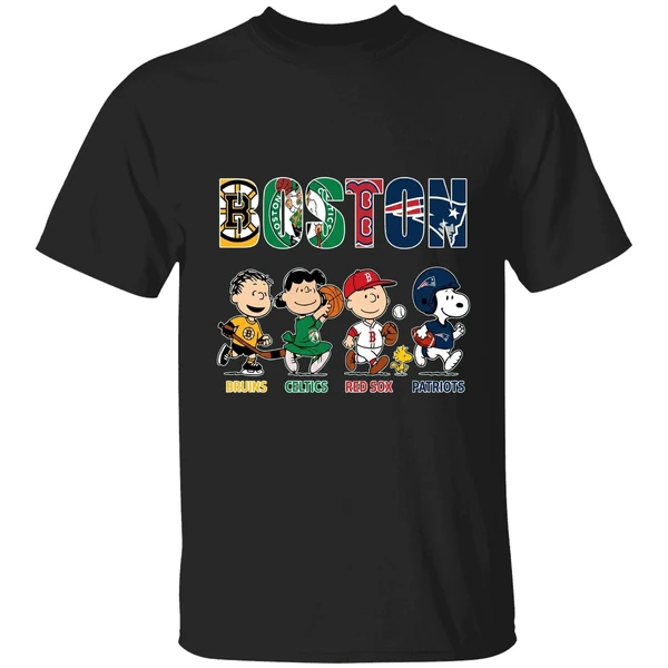 Peanuts Boston Sports Teams Bruins Celtics Red Sox And Patriots Shirt