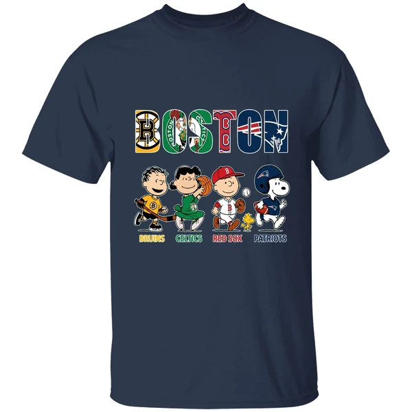 Peanuts Boston Sports Teams Bruins Celtics Red Sox And Patriots Shirt - Image 5