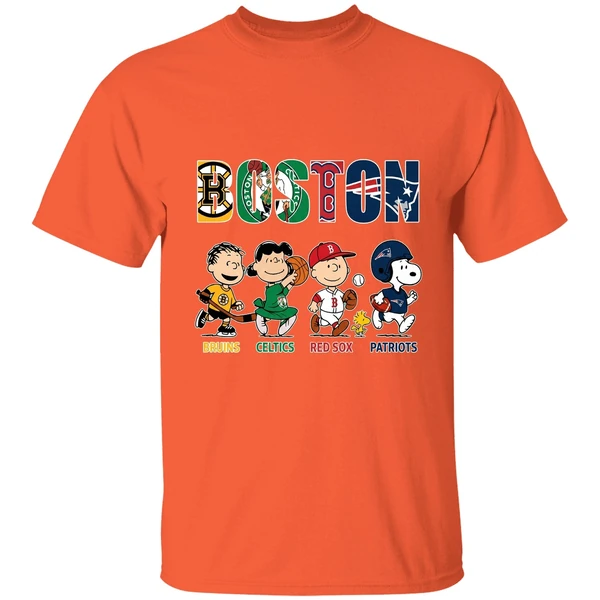 Peanuts Boston Sports Teams Bruins Celtics Red Sox And Patriots Shirt - Image 6