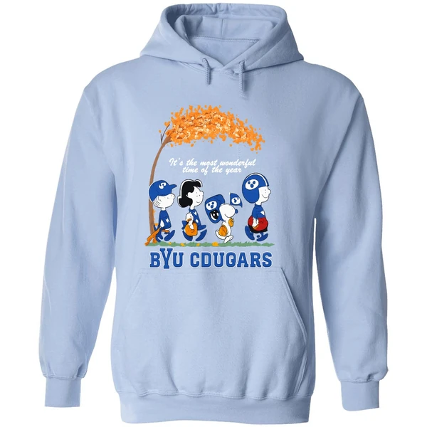 Peanuts Character Byu Cougars The Most Wonderful Time Of The Year Hoodie - Image 4