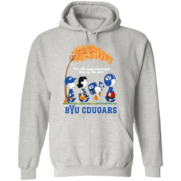 Peanuts Character Byu Cougars The Most Wonderful Time Of The Year Hoodie - Image 9