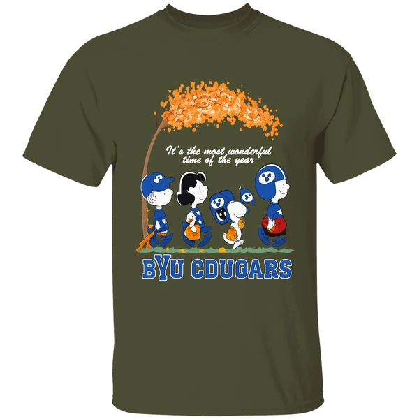 peanuts-character-byu-cougars-the-most-wonderful-time-of-the-year-shirt-militarygreen