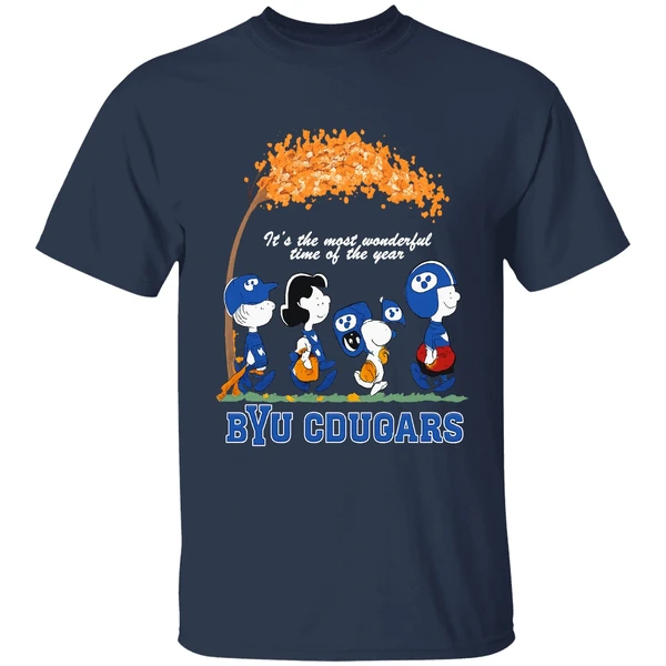 Peanuts Character Byu Cougars The Most Wonderful Time Of The Year Shirt - Image 5