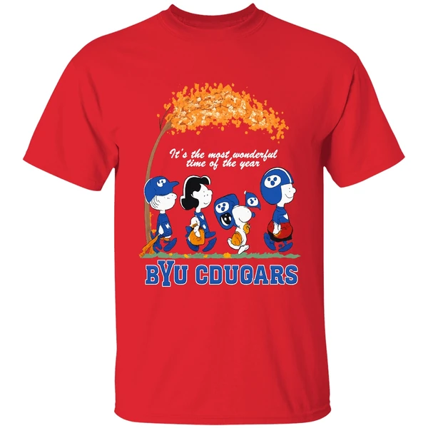 Peanuts Character Byu Cougars The Most Wonderful Time Of The Year Shirt - Image 7