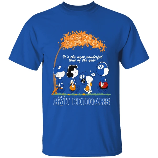 Peanuts Character Byu Cougars The Most Wonderful Time Of The Year Shirt - Image 8