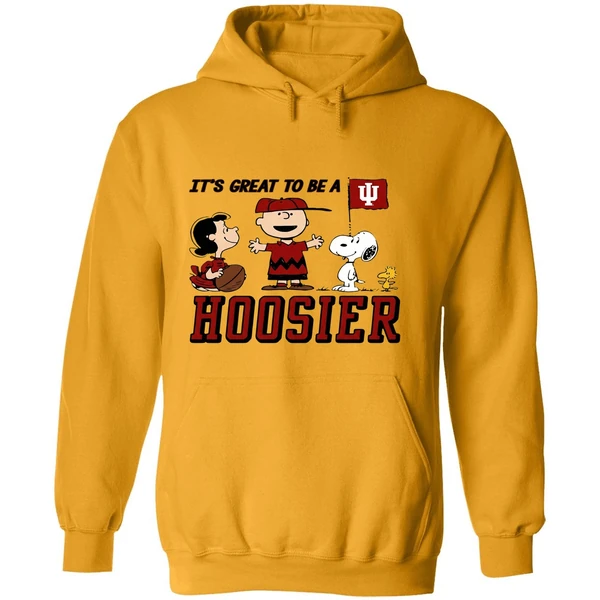 Peanuts Characters Indiana Hoosiers Its Great To Be A Hoosier Hoodie