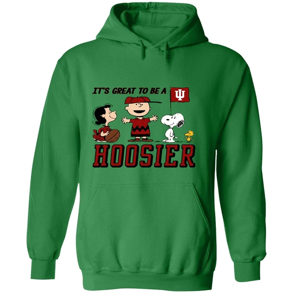 Peanuts Characters Indiana Hoosiers Its Great To Be A Hoosier Hoodie - Image 2
