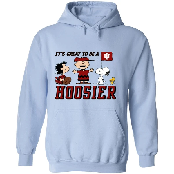 Peanuts Characters Indiana Hoosiers Its Great To Be A Hoosier Hoodie - Image 4
