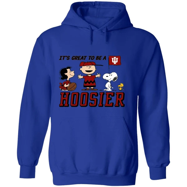 Peanuts Characters Indiana Hoosiers Its Great To Be A Hoosier Hoodie - Image 7