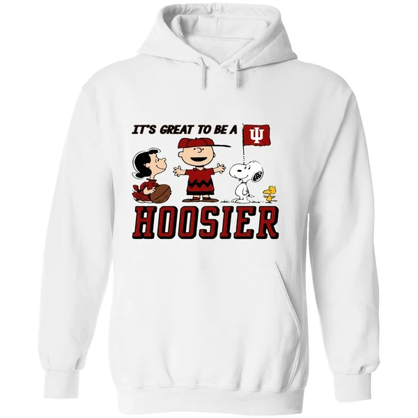 Peanuts Characters Indiana Hoosiers Its Great To Be A Hoosier Hoodie - Image 8