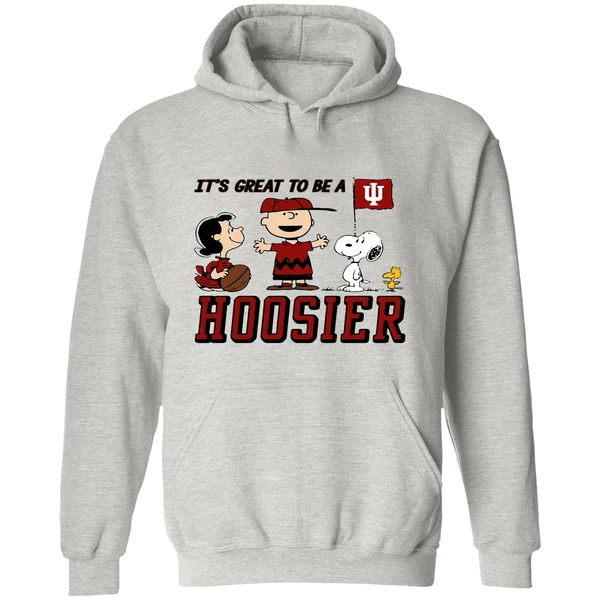 Peanuts Characters Indiana Hoosiers Its Great To Be A Hoosier Hoodie - Image 9