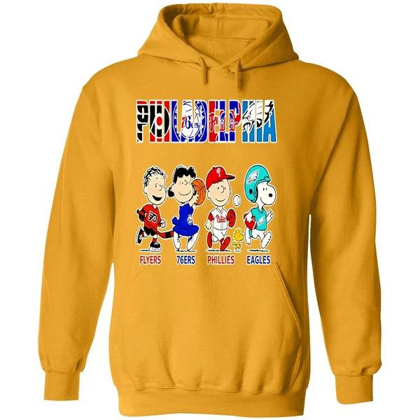 Peanuts Characters Philadelphia Eagles Flyers 76ers Phillies Eagles Sports Teams Hoodie