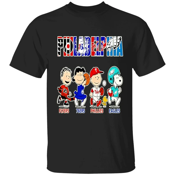 Peanuts Characters Philadelphia Eagles Flyers 76ers Phillies Eagles Sports Teams Shirt
