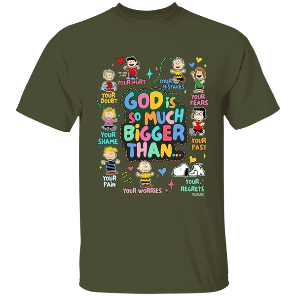 Peanuts God Is So Much Bigger Than Shirt - Image 4