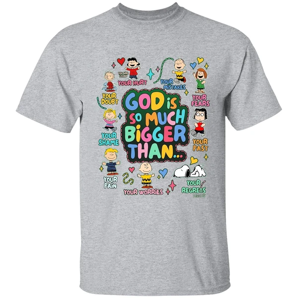 Peanuts God Is So Much Bigger Than Shirt - Image 9