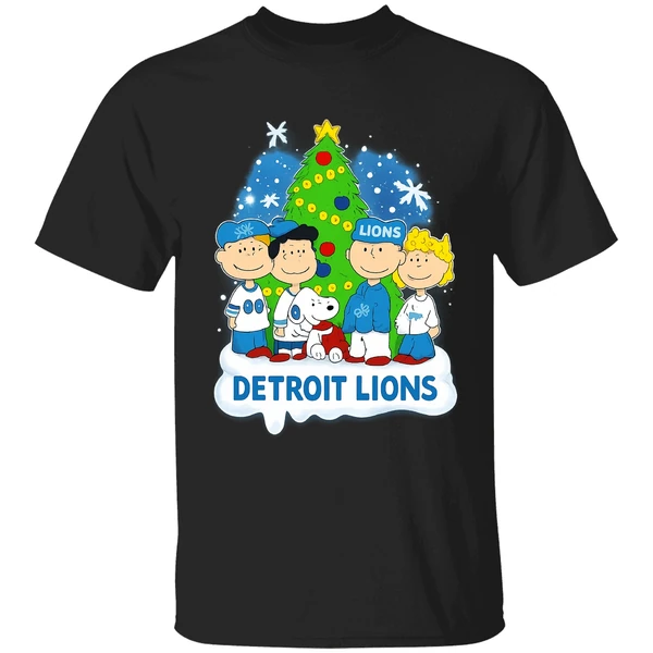 Peanuts Snoopy And Friends Detroit Lions Christmas Tree Shirt