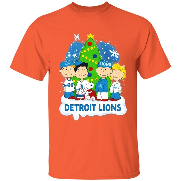 Peanuts Snoopy And Friends Detroit Lions Christmas Tree Shirt - Image 6