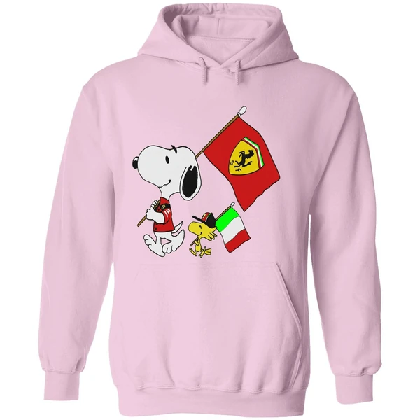 Peanuts Snoopy And Woodstock Ferrari Flag Hoodie - Image 5