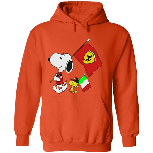 Peanuts Snoopy And Woodstock Ferrari Flag Hoodie - Image 6