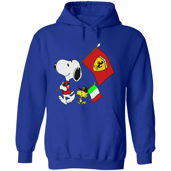 Peanuts Snoopy And Woodstock Ferrari Flag Hoodie - Image 7