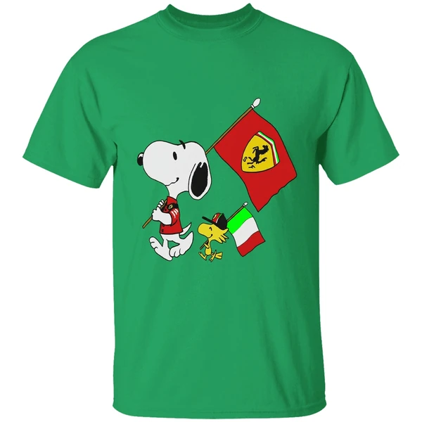 Peanuts Snoopy And Woodstock Ferrari Flag Shirt - Image 2