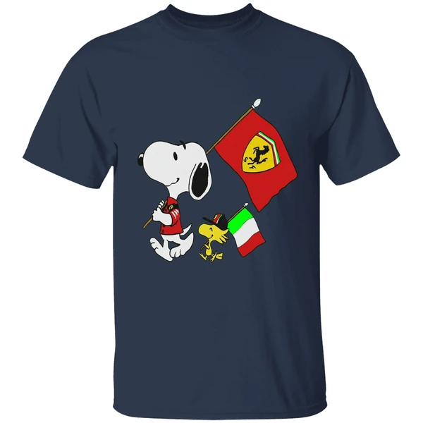 Peanuts Snoopy And Woodstock Ferrari Flag Shirt - Image 5