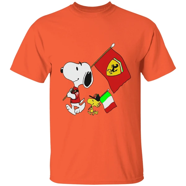 Peanuts Snoopy And Woodstock Ferrari Flag Shirt - Image 6