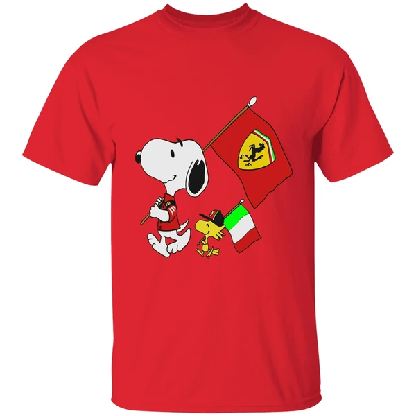 Peanuts Snoopy And Woodstock Ferrari Flag Shirt - Image 7