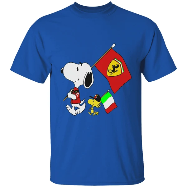 Peanuts Snoopy And Woodstock Ferrari Flag Shirt - Image 8
