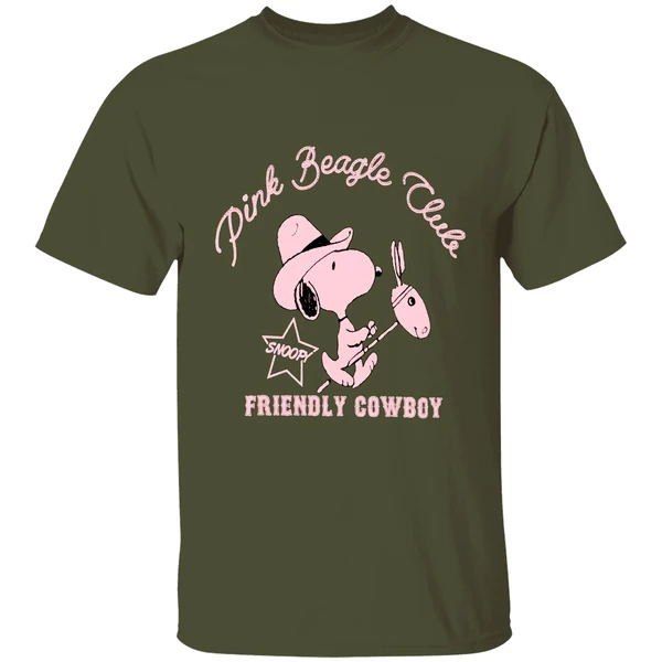 Peanuts Snoopy Pink Beagle Club Friendly Cowboy Shirt - Image 3