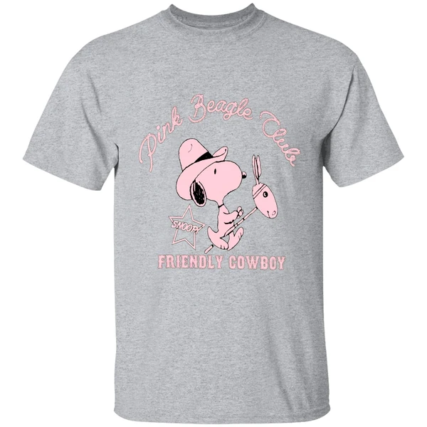 Peanuts Snoopy Pink Beagle Club Friendly Cowboy Shirt