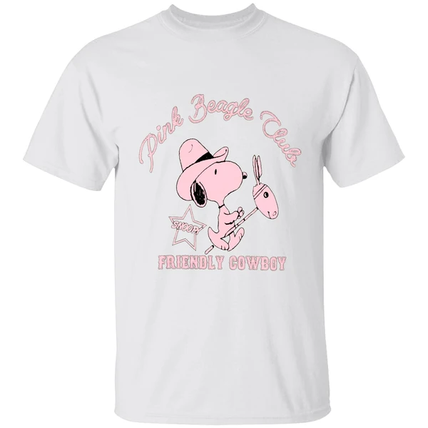 Peanuts Snoopy Pink Beagle Club Friendly Cowboy Shirt - Image 9