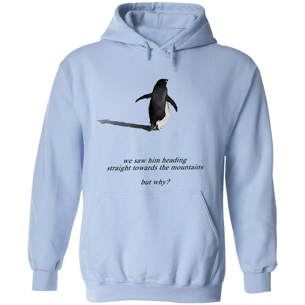 Penguin We Saw Him Heading Straight Towards The Mountains But Why Hoodie - Image 4