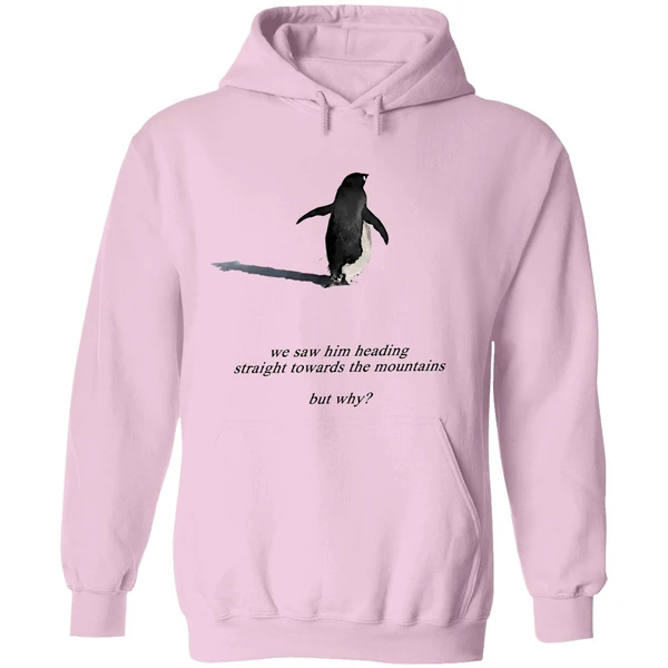 Penguin We Saw Him Heading Straight Towards The Mountains But Why Hoodie - Image 5