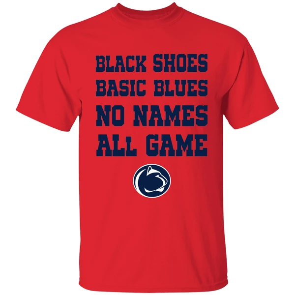Penn State Nittany Lions Black Shoes Basic Blues No Names All Game Shirt - Image 4
