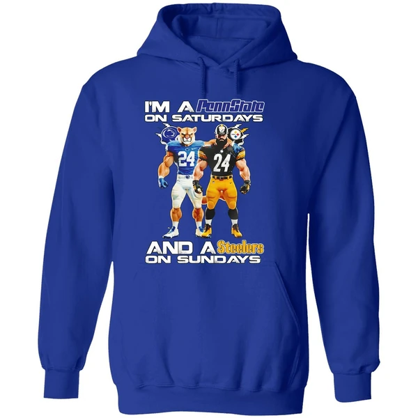 Penn State Nittany Lions On Saturdays Pittsburgh Steelers On Sundays Hoodie - Image 7
