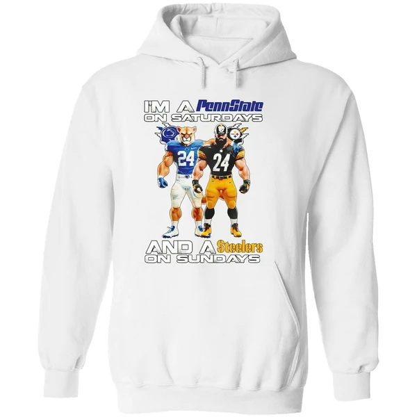 Penn State Nittany Lions On Saturdays Pittsburgh Steelers On Sundays Hoodie - Image 8