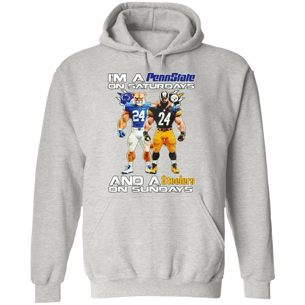 Penn State Nittany Lions On Saturdays Pittsburgh Steelers On Sundays Hoodie - Image 9