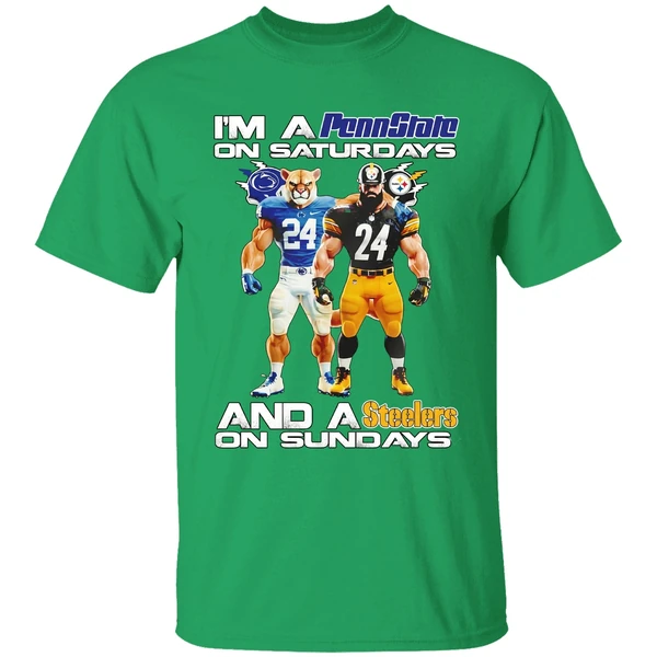 Penn State Nittany Lions On Saturdays Pittsburgh Steelers On Sundays Shirt - Image 2