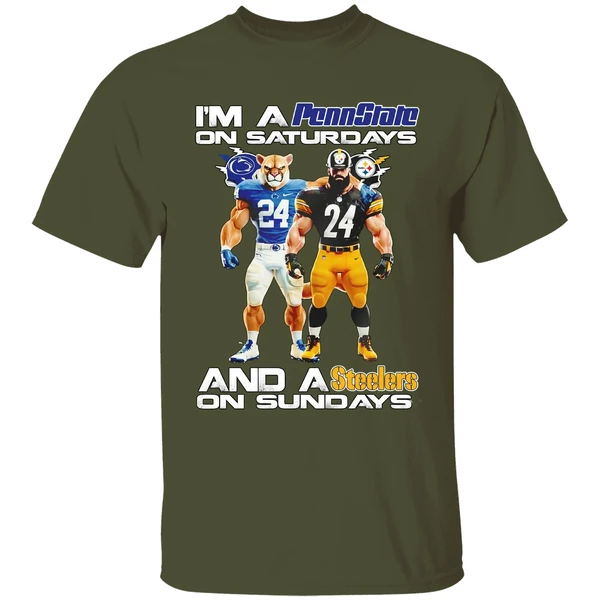Penn State Nittany Lions On Saturdays Pittsburgh Steelers On Sundays Shirt - Image 4