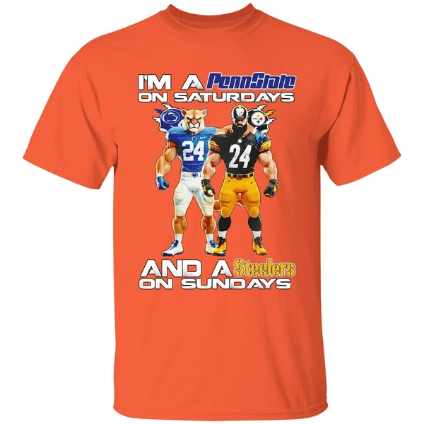 Penn State Nittany Lions On Saturdays Pittsburgh Steelers On Sundays Shirt - Image 6