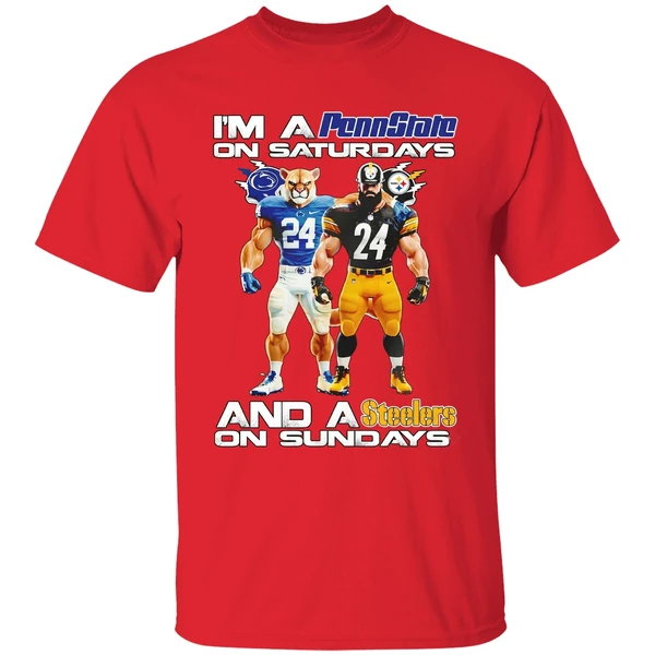 Penn State Nittany Lions On Saturdays Pittsburgh Steelers On Sundays Shirt - Image 7