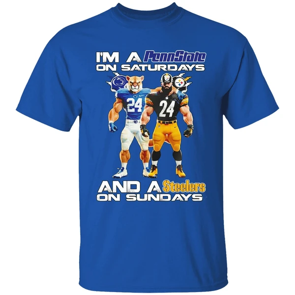 Penn State Nittany Lions On Saturdays Pittsburgh Steelers On Sundays Shirt - Image 8