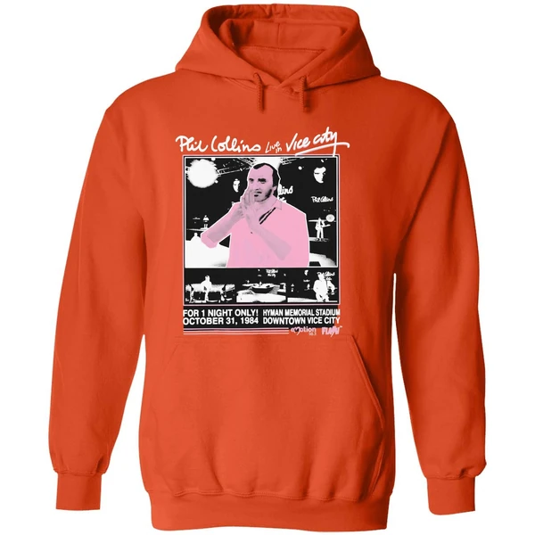 Phil Collins Live In Vice City Hyman Memorial Stadium Downtown Vice City For 1 Night Only Oct 31 1984 Hoodie - Image 6
